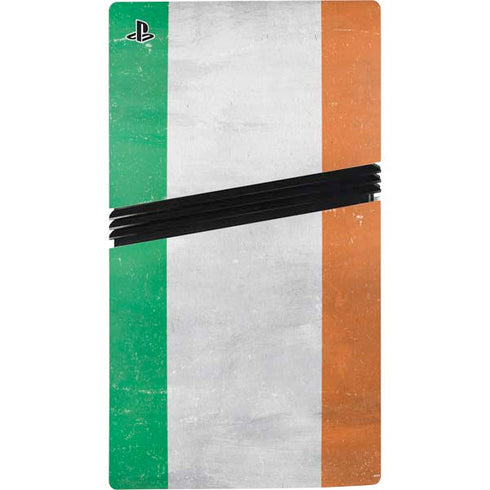 Ireland Flag Distressed PS5 Pro Disk Console Skin